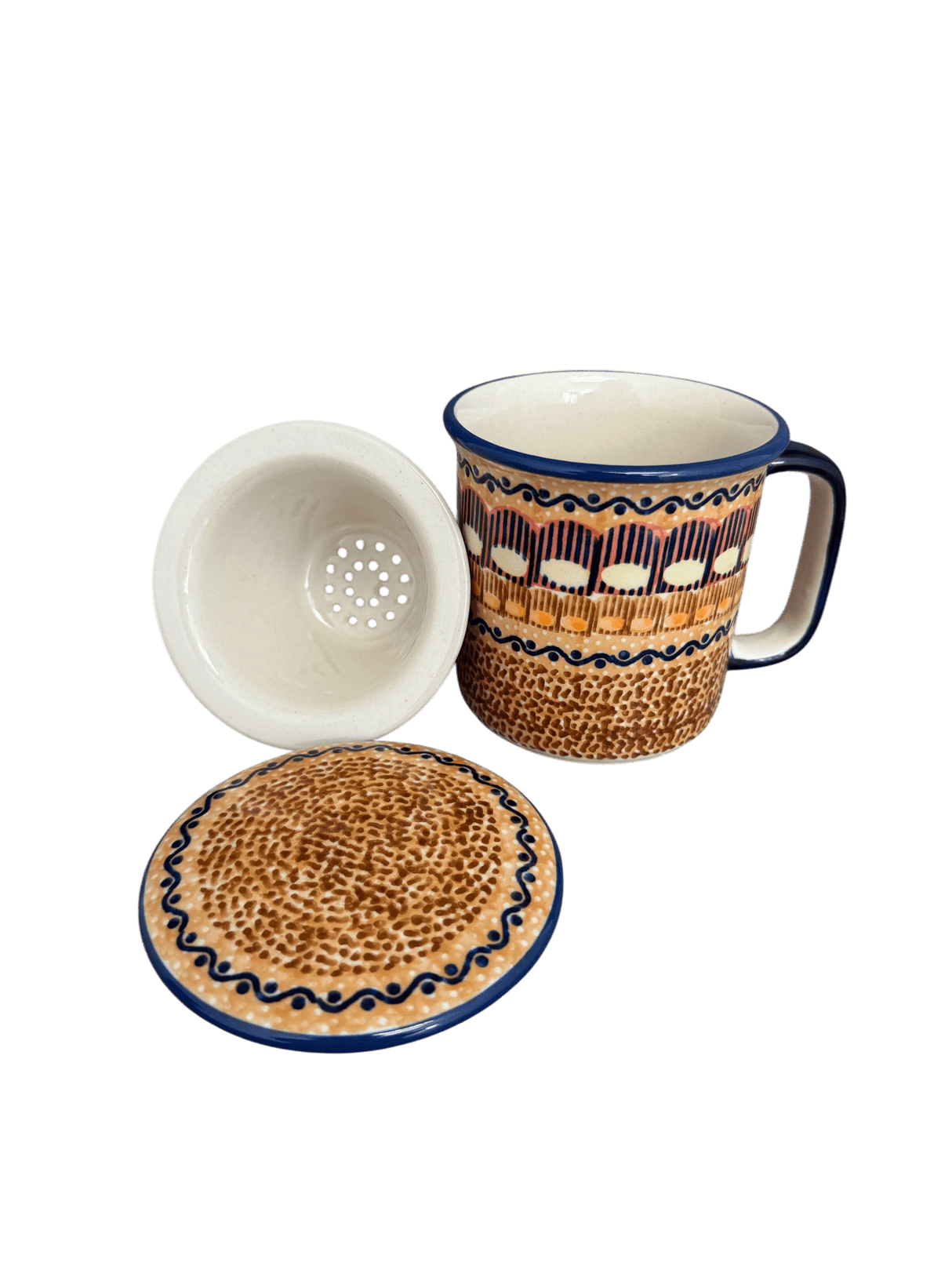 Mug, Tea Infuser Mug, 12 oz in "Desert Sunrise" by Manufaktura | K073U-KLJ