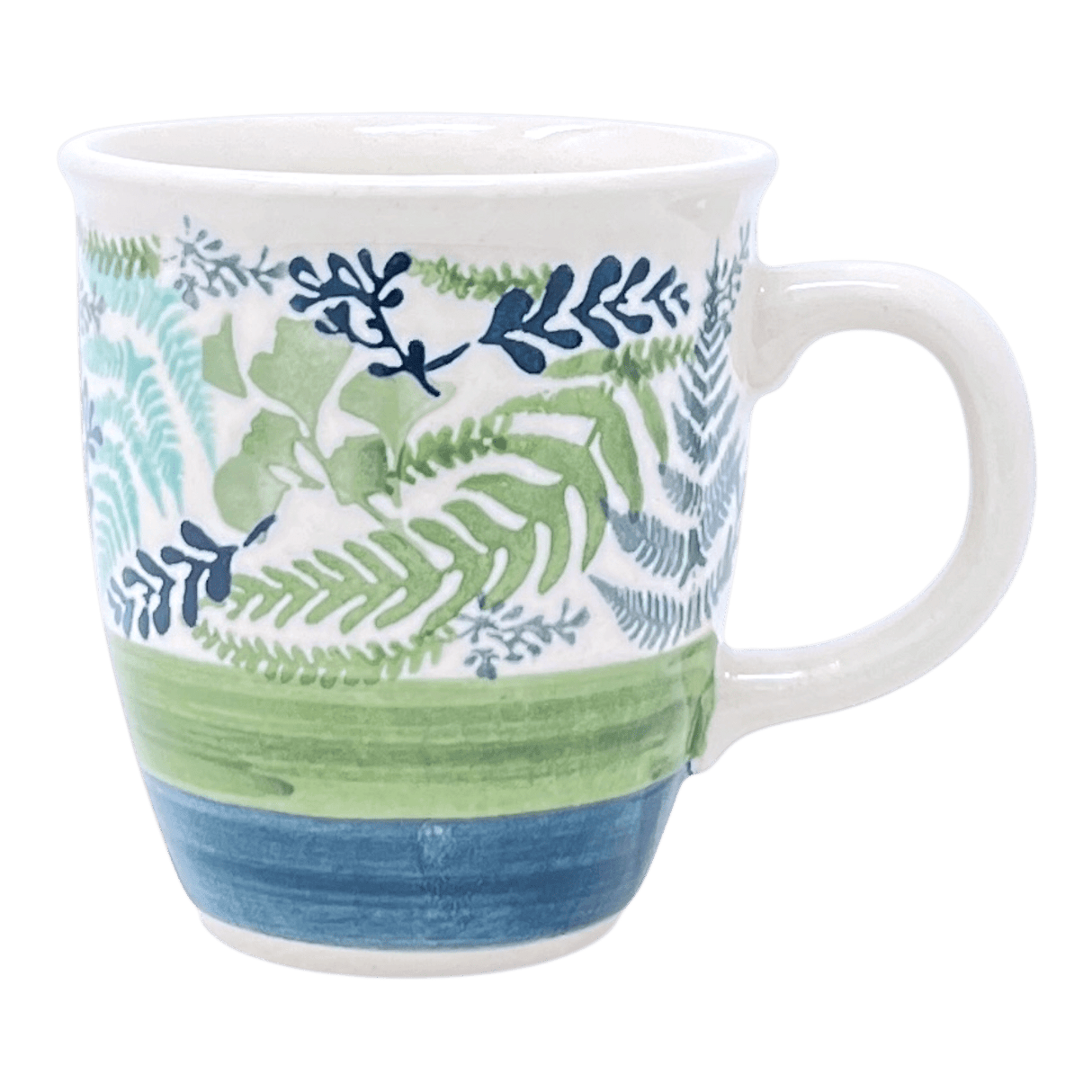 Mug, Mars Mug, 10oz Small in "Scattered Ferns in Green" by Manufaktura | K081S-GZ44