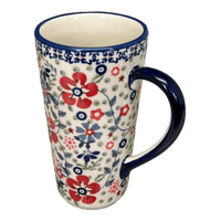 A picture of a Polish Pottery John's Mug (Full Bloom) | K083S-EO34 as shown at PolishPotteryOutlet.com/products/12-oz-johns-mug-full-bloom-k083s-eo34