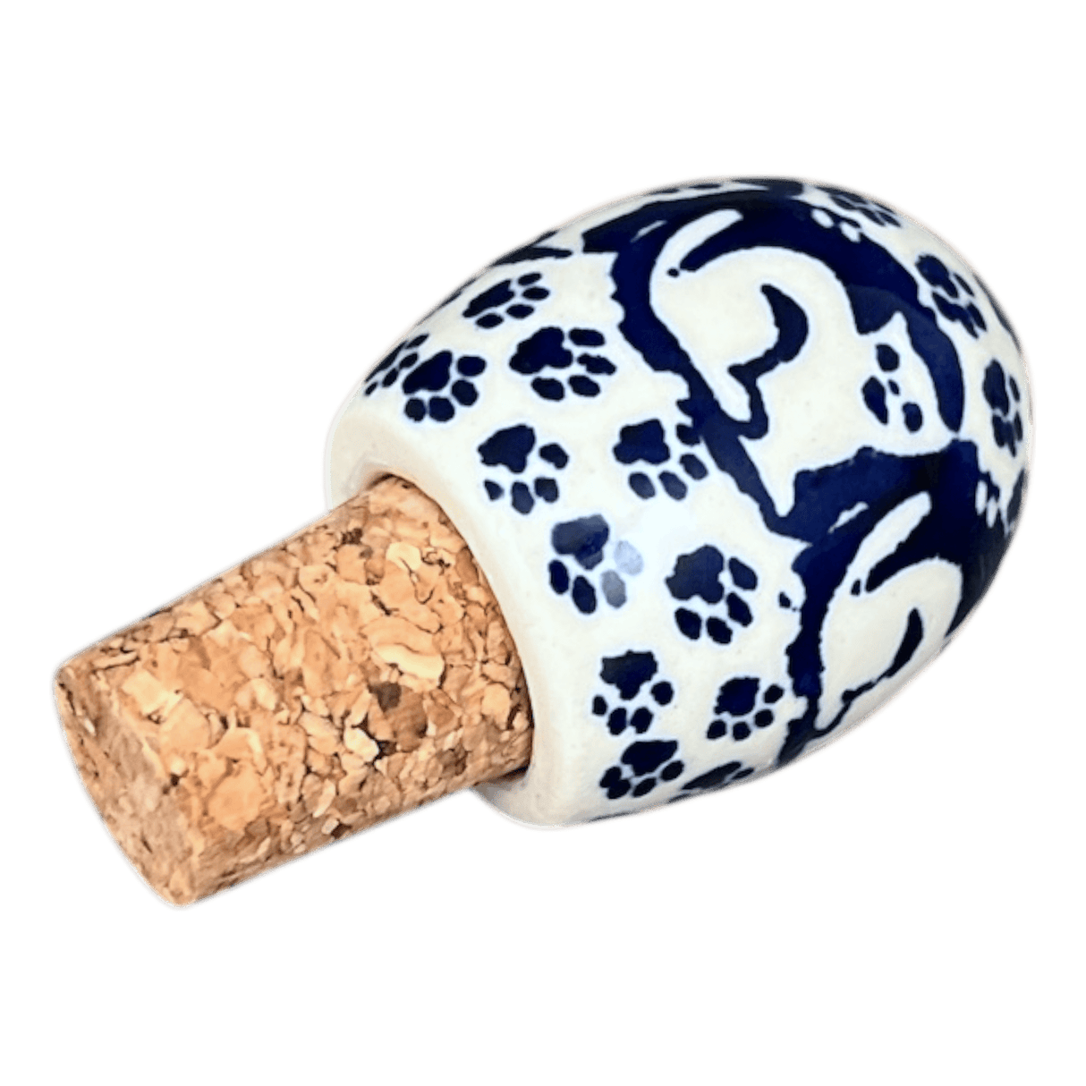 Wine Cork, Egg-Shaped, 2.75" in "Kitty Cat Path" by Manufaktura | K084T-KOT6