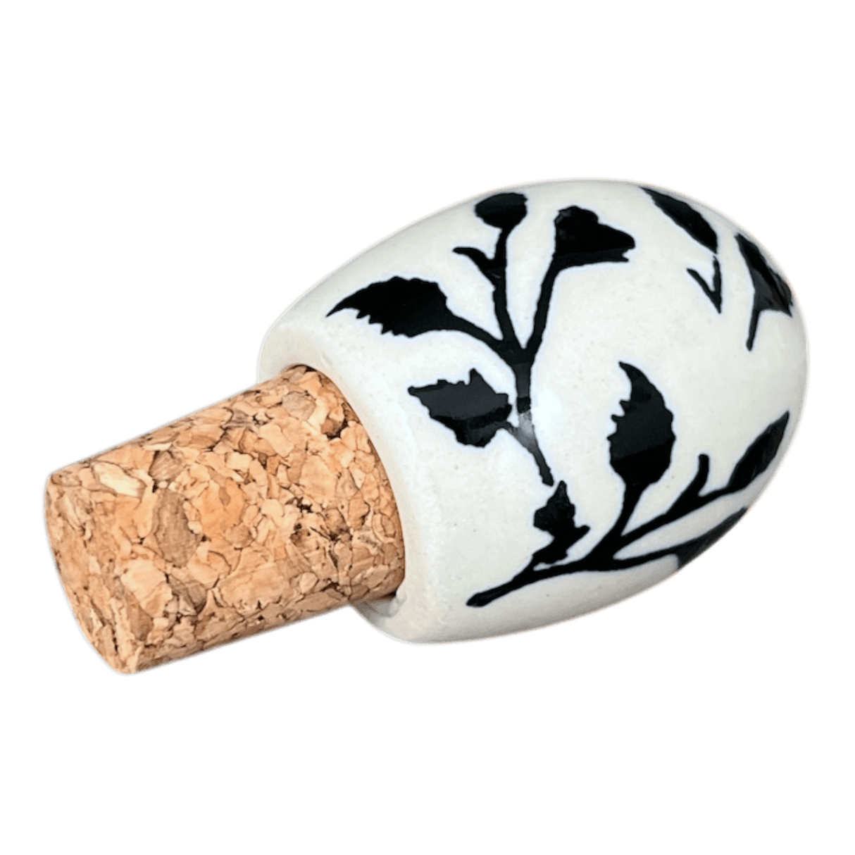 Wine Cork, Egg-Shaped, 2.75" in "Black Spray" by Manufaktura | K084T-LISC