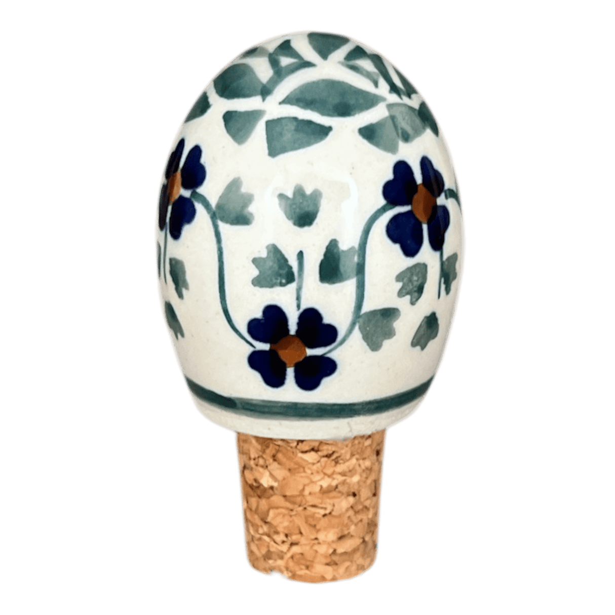 Wine Cork, Egg-Shaped, 2.75" in "Woven Pansies" by Manufaktura | K084T-RV