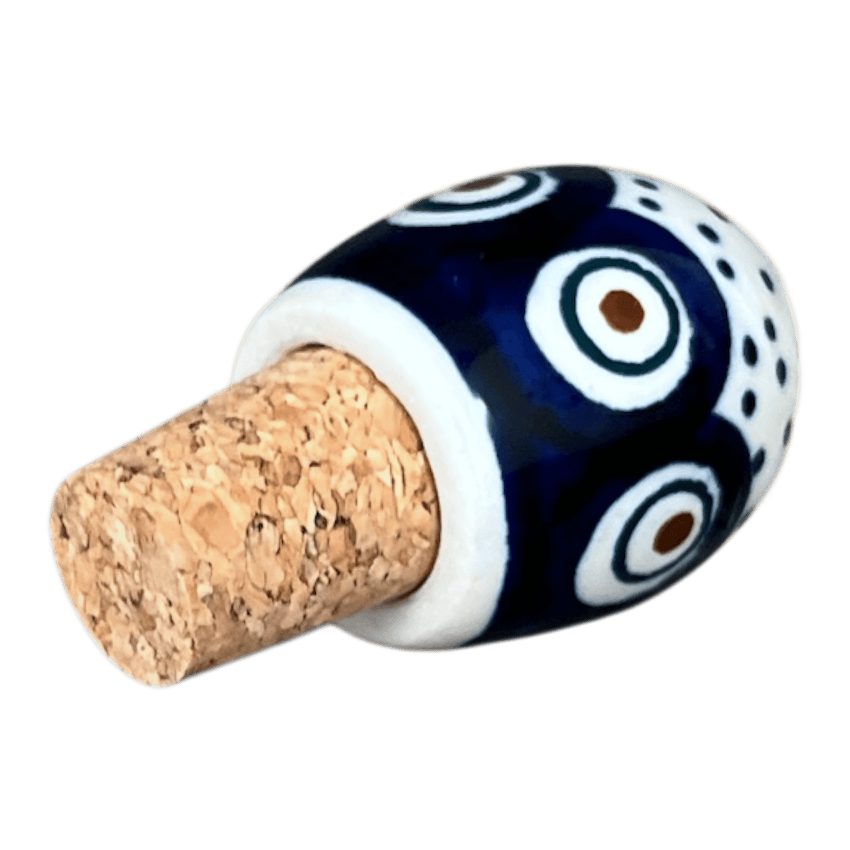 Wine Cork, Egg-Shaped, 2.75" in "Peacock Dot" by Manufaktura | K084U-54K