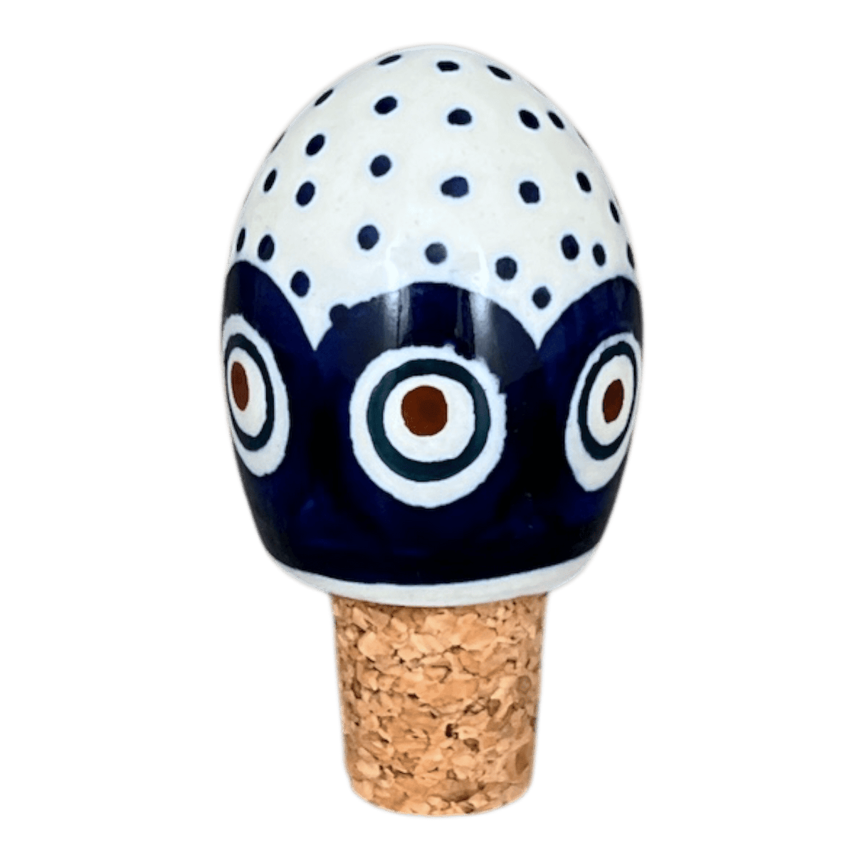 Wine Cork, Egg-Shaped, 2.75" in "Peacock Dot" by Manufaktura | K084U-54K