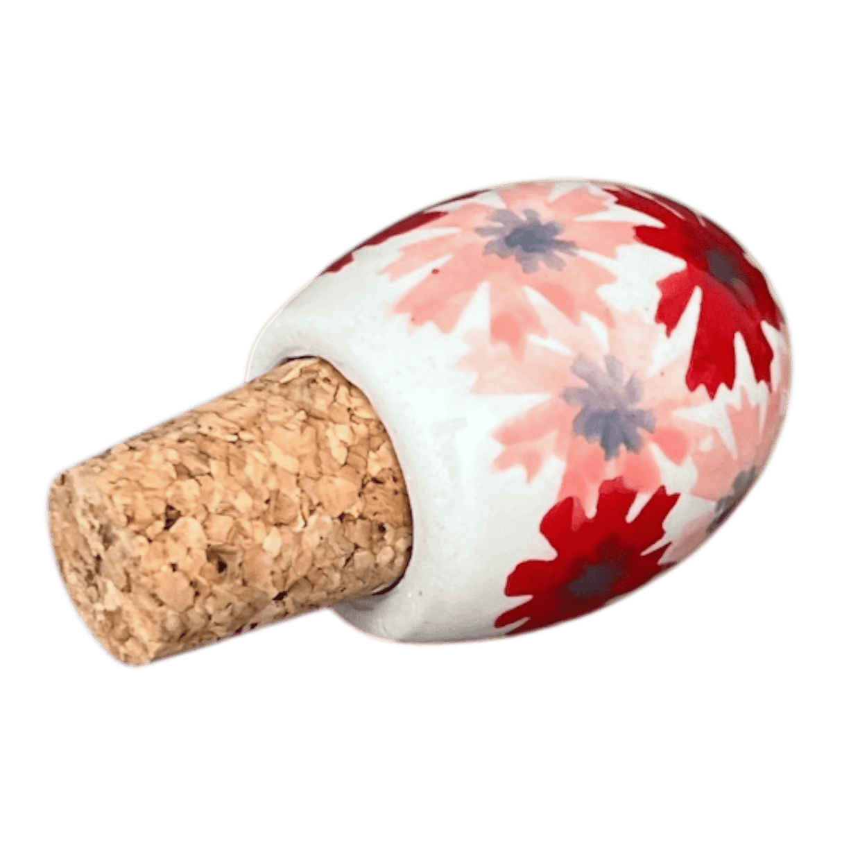 Wine Cork, Egg-Shaped, 2.75" in "Scarlet Daisy" by Manufaktura | K084U-AS73
