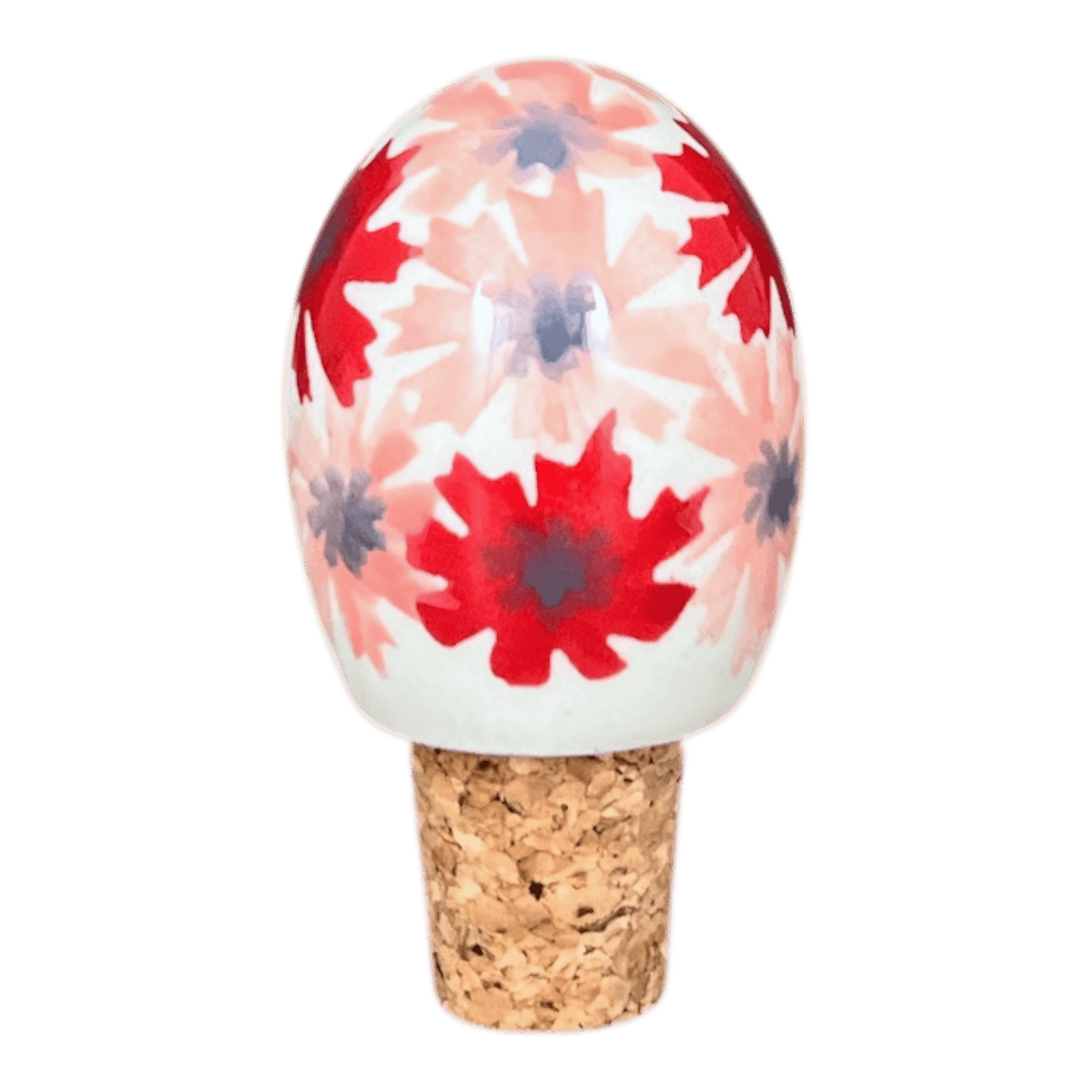 Wine Cork, Egg-Shaped, 2.75" in "Scarlet Daisy" by Manufaktura | K084U-AS73