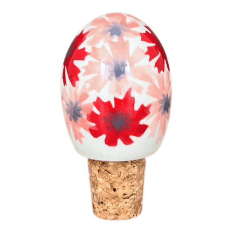 Wine Cork, Egg-Shaped, 2.75" in "Scarlet Daisy" by Manufaktura | K084U-AS73