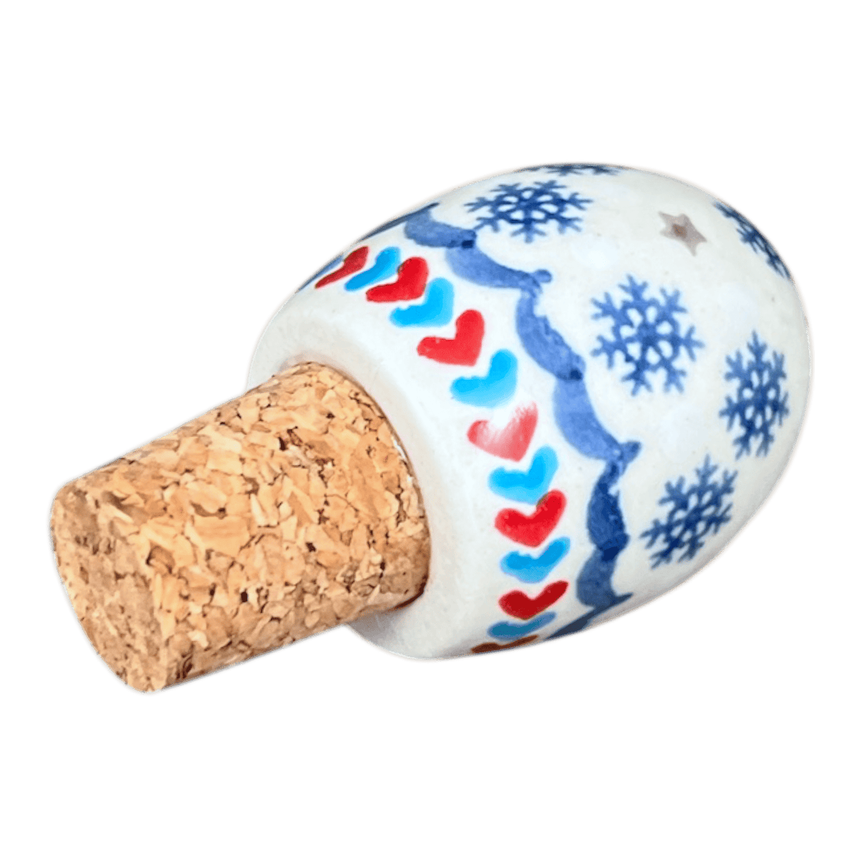 Wine Cork, Egg-Shaped, 2.75" in "Snowflake Love" by Manufaktura | K084U-PS01