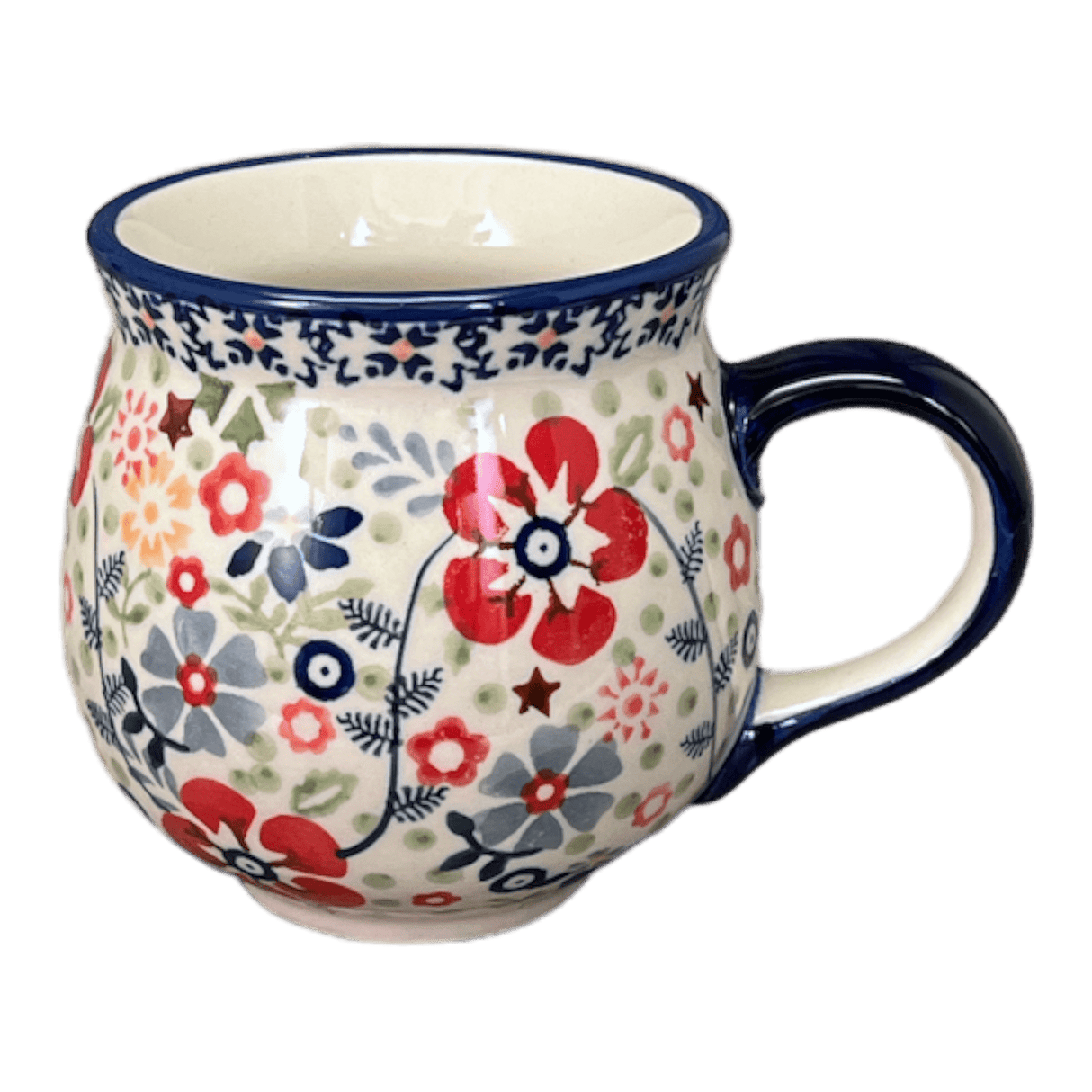 Mug, Belly Mug, 10 oz Medium in "Full Bloom" by Manufaktura | K090S-EO34