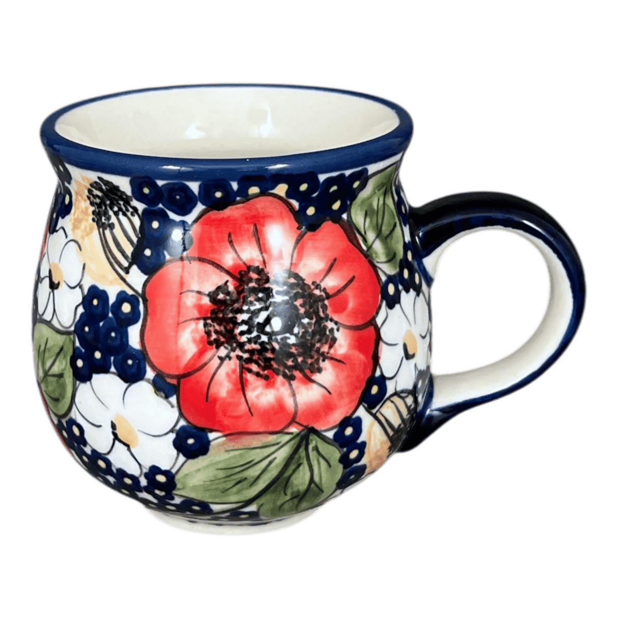 Mug, Belly Mug, 10 oz Medium in "Poppies & Posies" by Manufaktura | K090S-IM02