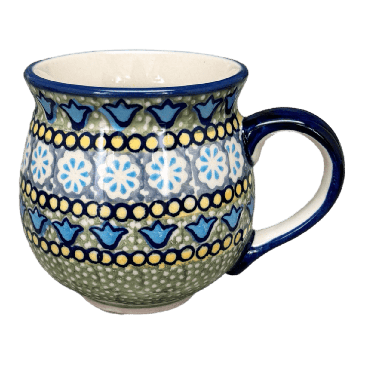 Mug, Belly Mug, 10 oz Medium in "Blue Bells" by Manufaktura | K090S-KLDN
