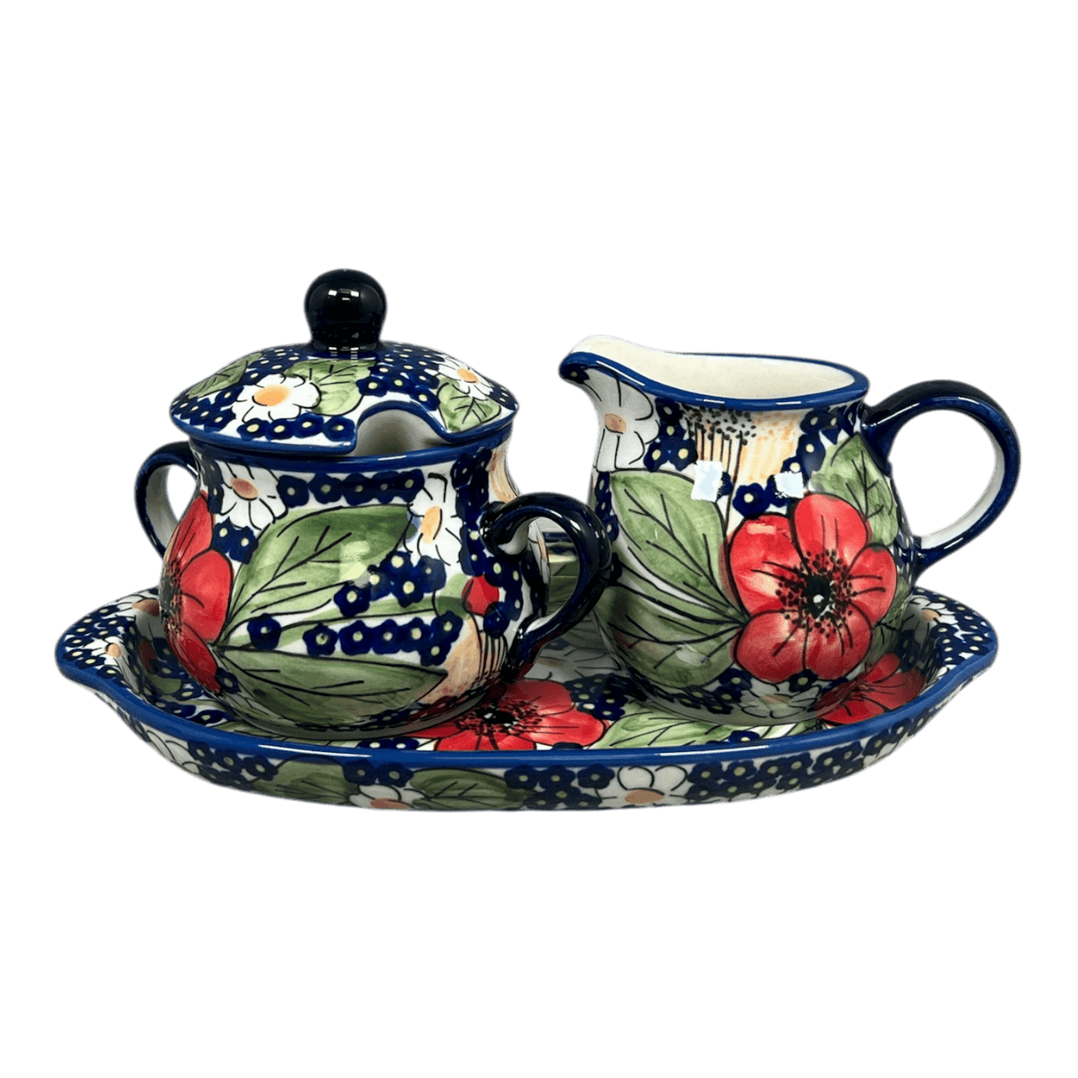 Cream & Sugar Set in "Poppies & Posies" by Manufaktura | K091S-IM02