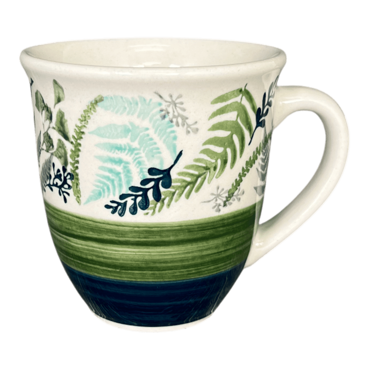 Mug, Mars Mug, 16 oz Large in "Scattered Ferns in Green" by Manufaktura | K106S-GZ44