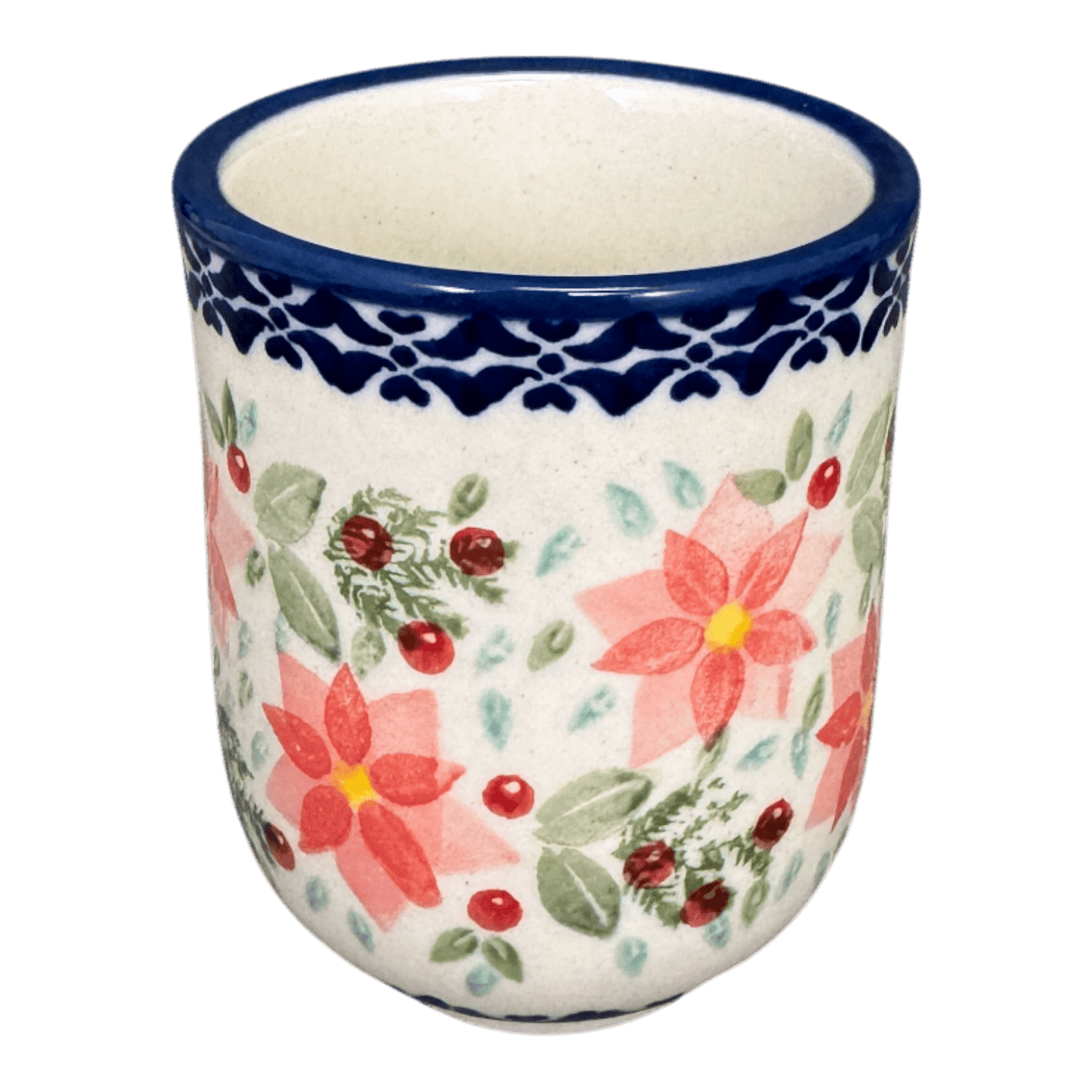 Drinkware, Wine Cup, 6 oz in "Pink Poinsettia" by Manufaktura | K111S-PS14