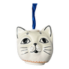 Polish Pottery Cat Head Ornament (Ruby Duet) | K142S-DPLC at PolishPotteryOutlet.com