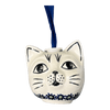 Polish Pottery Cat Head Ornament (Lily of the Valley) | K142T-ASD at PolishPotteryOutlet.com