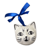 Polish Pottery Cat Head Ornament (Holiday Cheer) | K142T-NOS2 at PolishPotteryOutlet.com