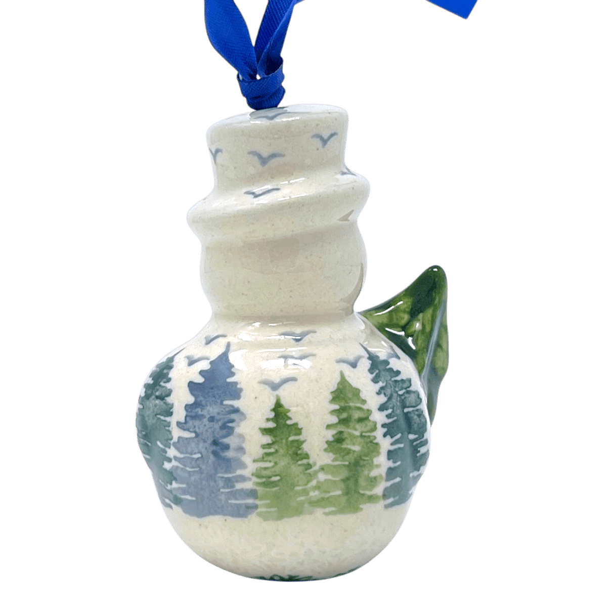 Ornament, Snowman with Tree, 2" in "Pine Forest" by Manufaktura | K143S-PS29