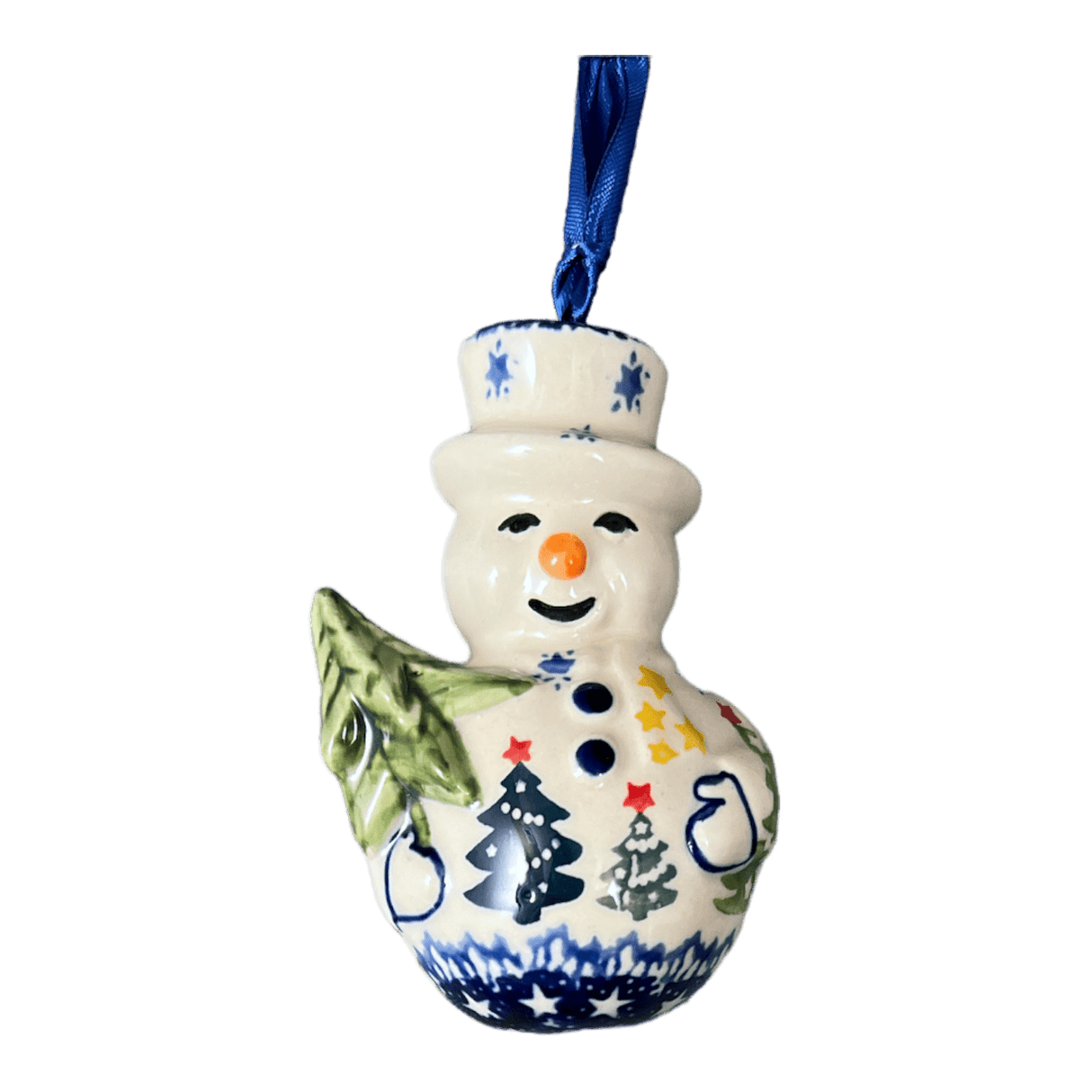 Ornament, Snowman with Tree, 2" in "Festive Forest" by Manufaktura | K143U-INS6