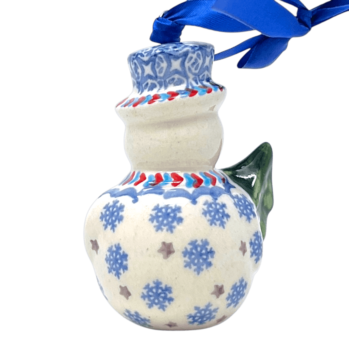 Ornament, Snowman with Tree, 2" in "Snowflake Love" by Manufaktura | K143U-PS01