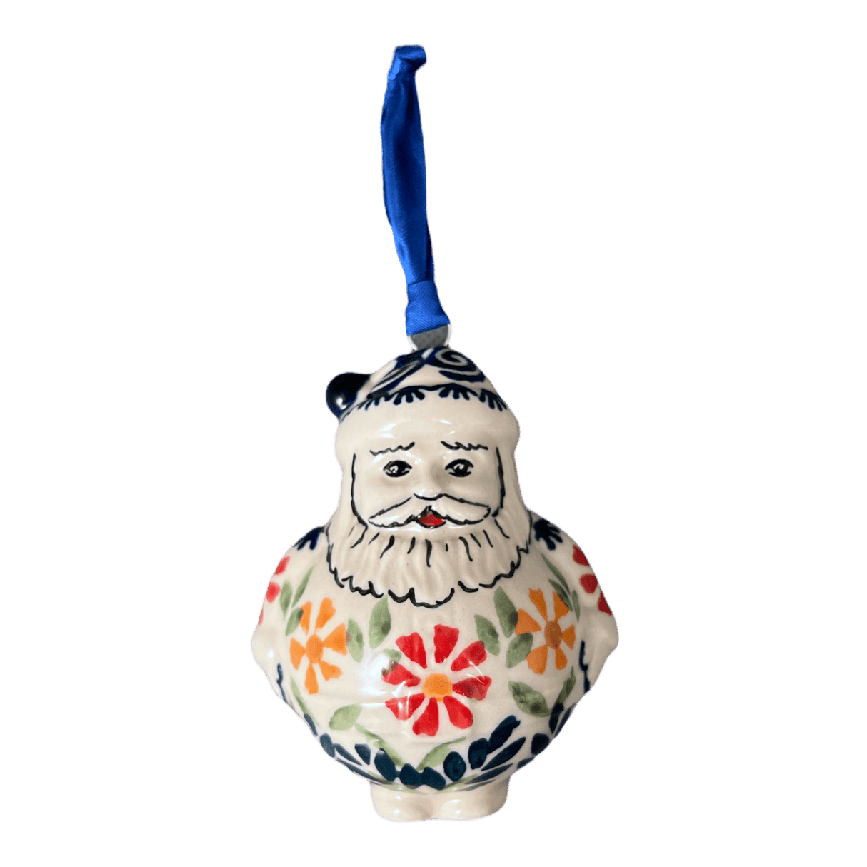 Ornament, Santa, 2.5" in "Flower Power" by Manufaktura | K144T-JS14