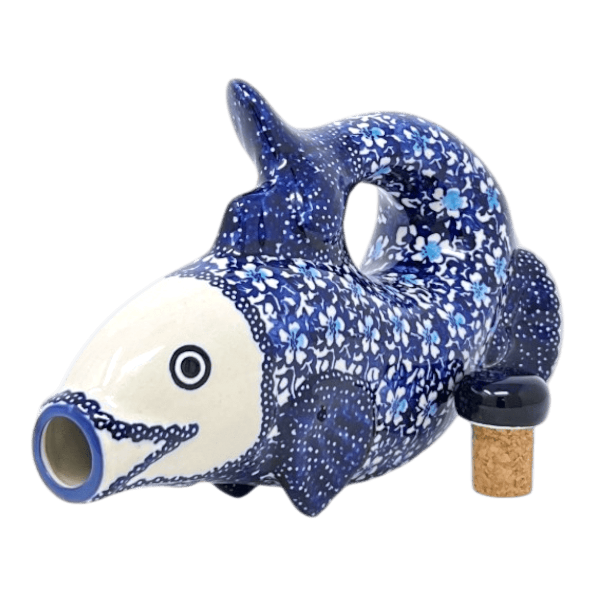 Carafe, Fish-Shaped 25 oz in "Blue on Blue" by Manufaktura | K149T-J109