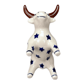 Polish Pottery Bull Ornament (Starry Wreath) | K167T-PZG Additional Image at PolishPotteryOutlet.com