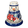 Polish Pottery Snowman Luminary (Brilliant Garden) | L026S-DPLW at PolishPotteryOutlet.com