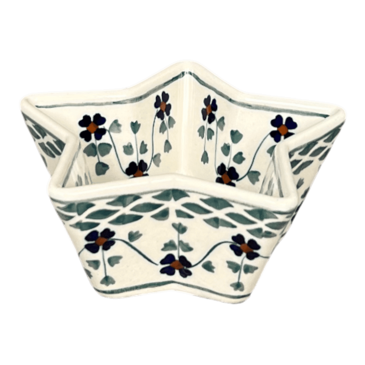 Bowl, Star-Shaped, Small, Manufaktura (M046) in "Woven Pansies" by Maufaktura | M046T-RV