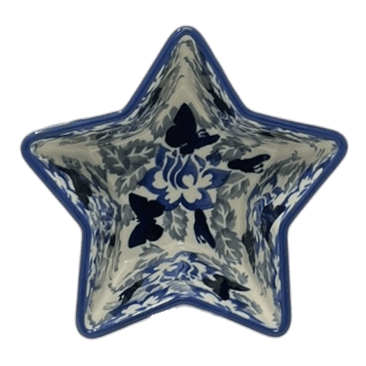 Bowl, Star-Shaped, Small, Manufaktura (M046) in "Dusty Blue Butterflies" by Maufaktura | M046U-AS56