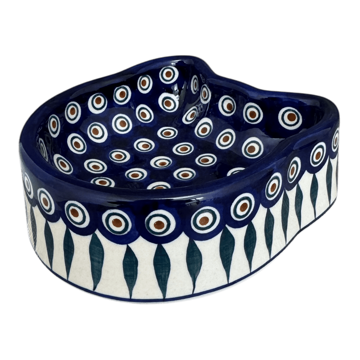 Bowl, Cat Bowl, 6.25" x 6" in "Peacock" by Manufaktura | M047T-54