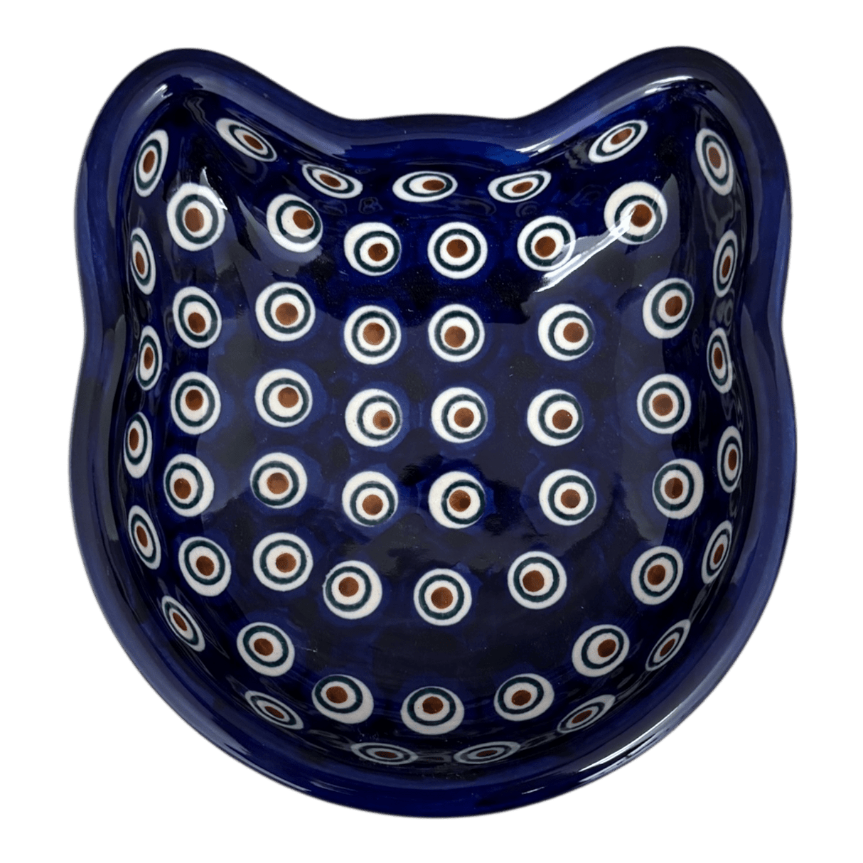 Bowl, Cat Bowl, 6.25" x 6" in "Peacock" by Manufaktura | M047T-54