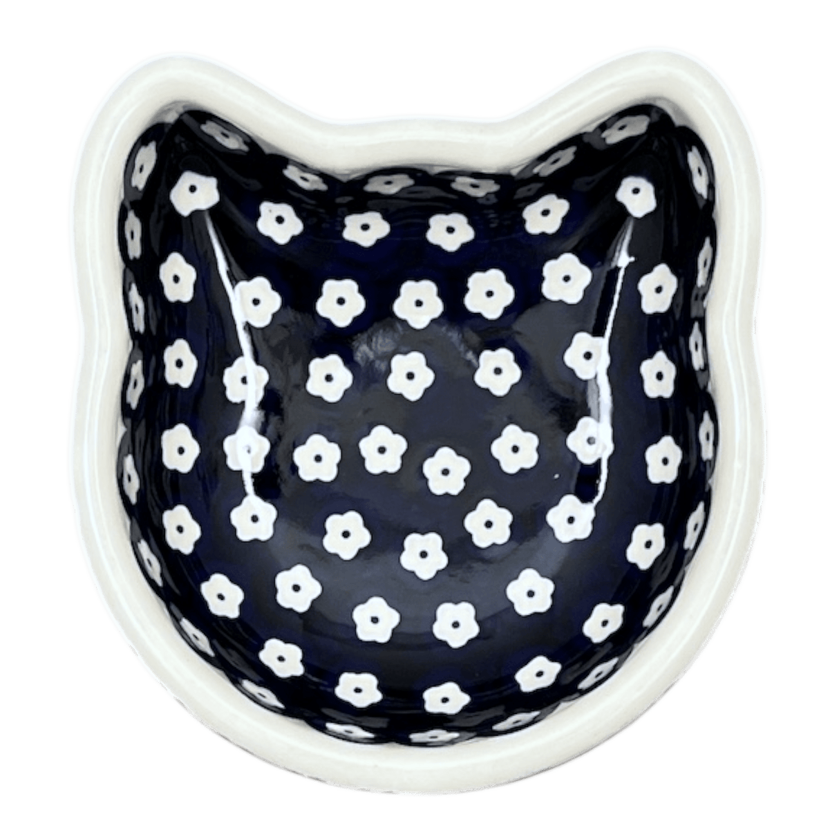 Bowl, Cat Bowl, 6.25" x 6" in "Floral Chain" by Manufaktura | M047T-EO37