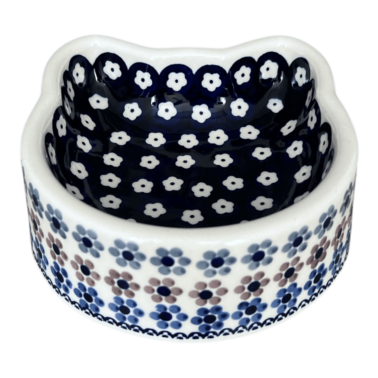 Bowl, Cat Bowl, 6.25" x 6" in "Floral Chain" by Manufaktura | M047T-EO37