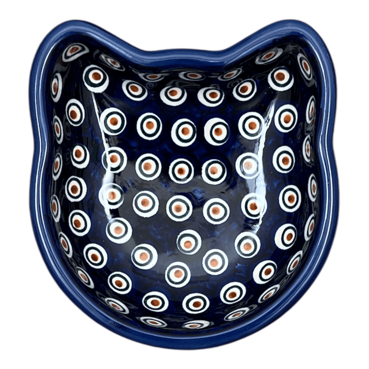 Bowl, Cat Bowl, 6.25" x 6" in "Peacock Dot" by Manufaktura | M047U-54K