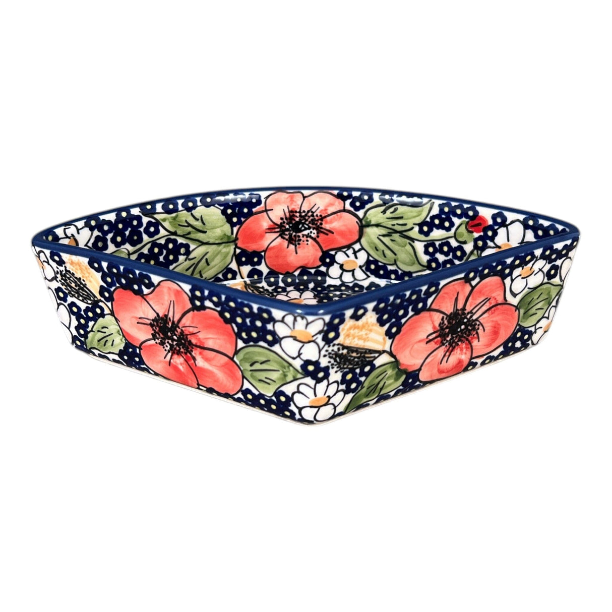 Bowl, Wedge-Shaped, 5" x 8.5" in "Poppies & Posies" by Manufaktura | M048S-IM02