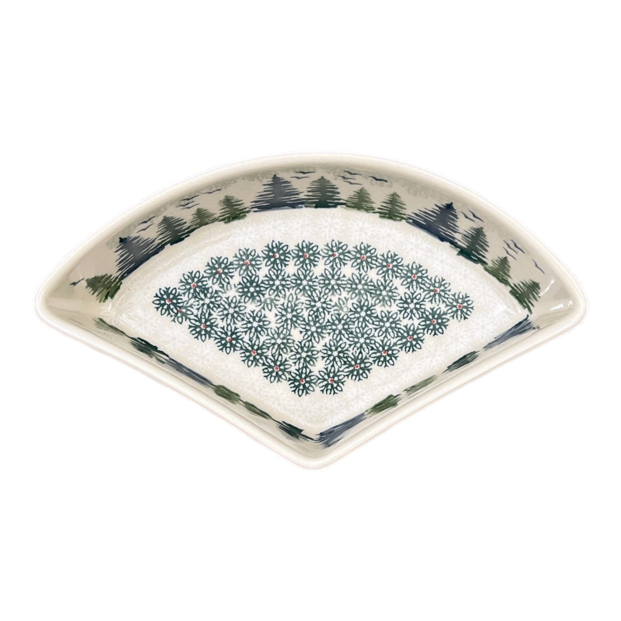 Bowl, Wedge-Shaped, 5" x 8.5" in "Pine Forest" by Manufaktura | M048S-PS29