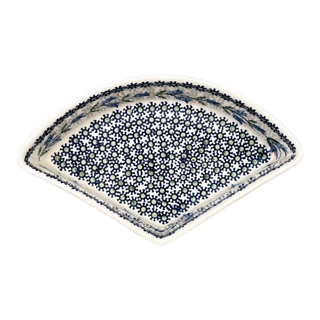 Bowl, Wedge-Shaped, 5" x 8.5" in "Lily of the Valley" by Manufaktura | M048T-ASD