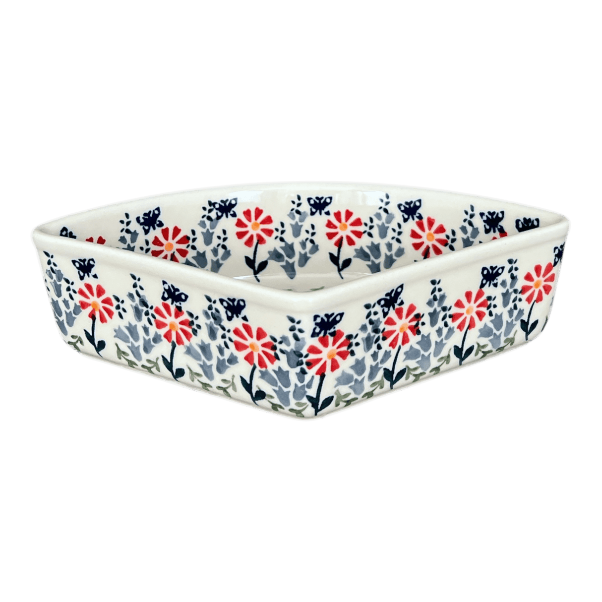 Bowl, Wedge-Shaped, 5" x 8.5" in "Butterfly Blossoms" by Manufaktura | M048T-MM02