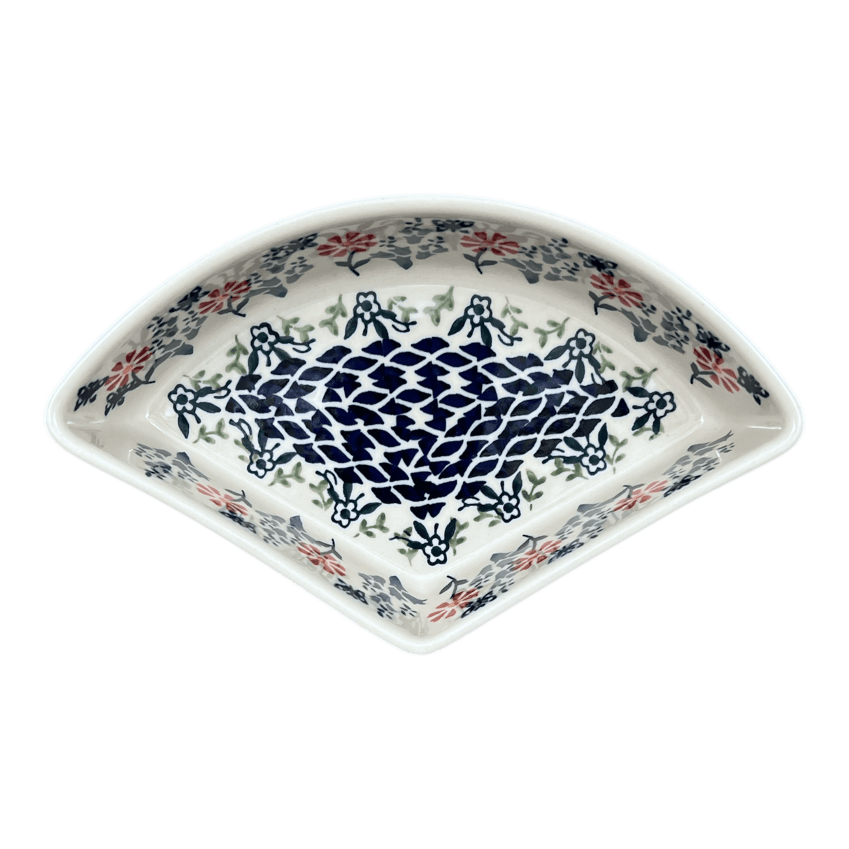 Bowl, Wedge-Shaped, 5" x 8.5" in "Butterfly Blossoms" by Manufaktura | M048T-MM02
