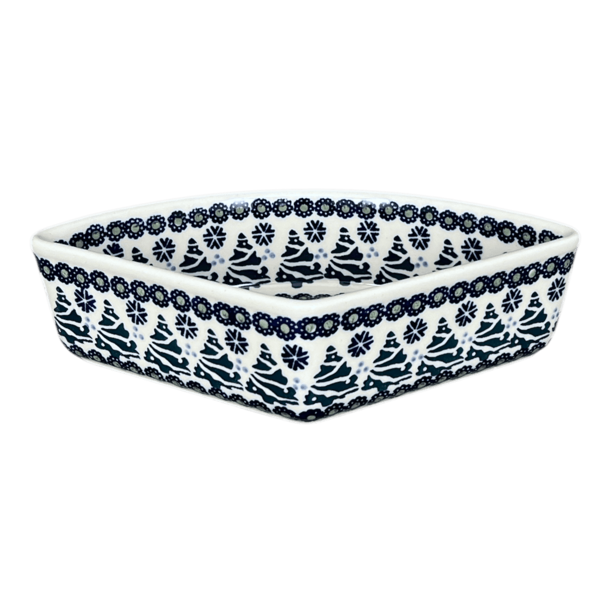 Bowl, Wedge-Shaped, 5" x 8.5" in "Snowy Pines" by Manufaktura | M048T-U22