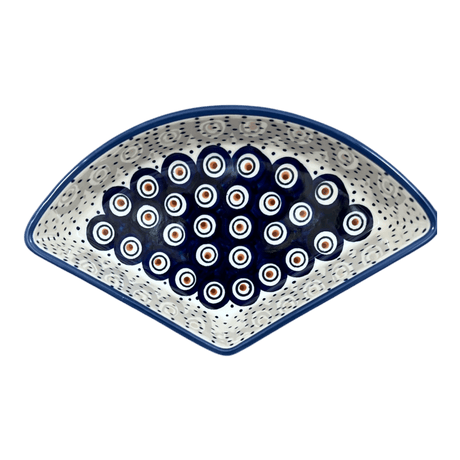 Bowl, Wedge-Shaped, 5" x 8.5" in "Peacock Dot" by Manufaktura | M048U-54K