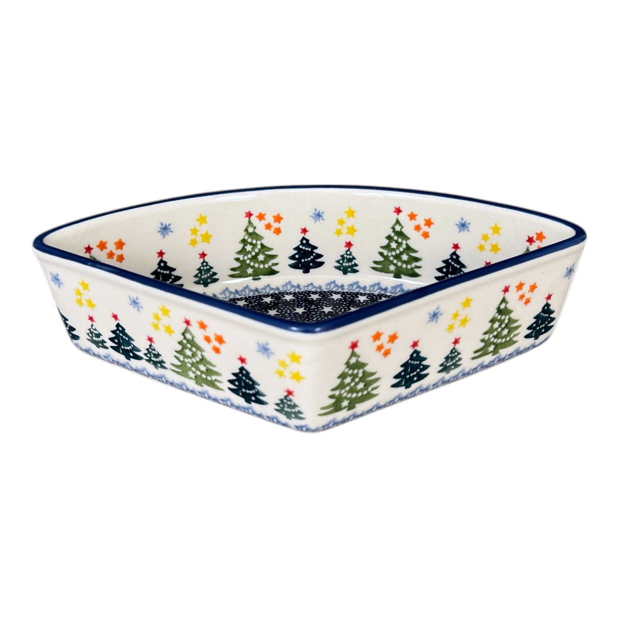 Bowl, Wedge-Shaped, 5" x 8.5" in "Festive Forest" by Manufaktura | M048U-INS6