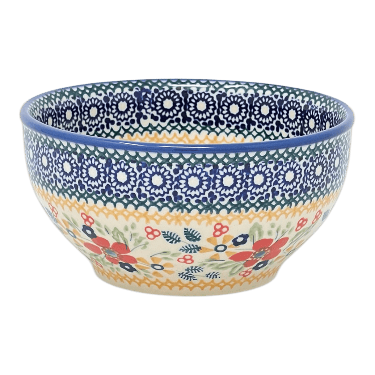 Bowl, Round, Tapered, 5.25" in "Ruby Bouquet" by Manufaktura | M052S-DPCS