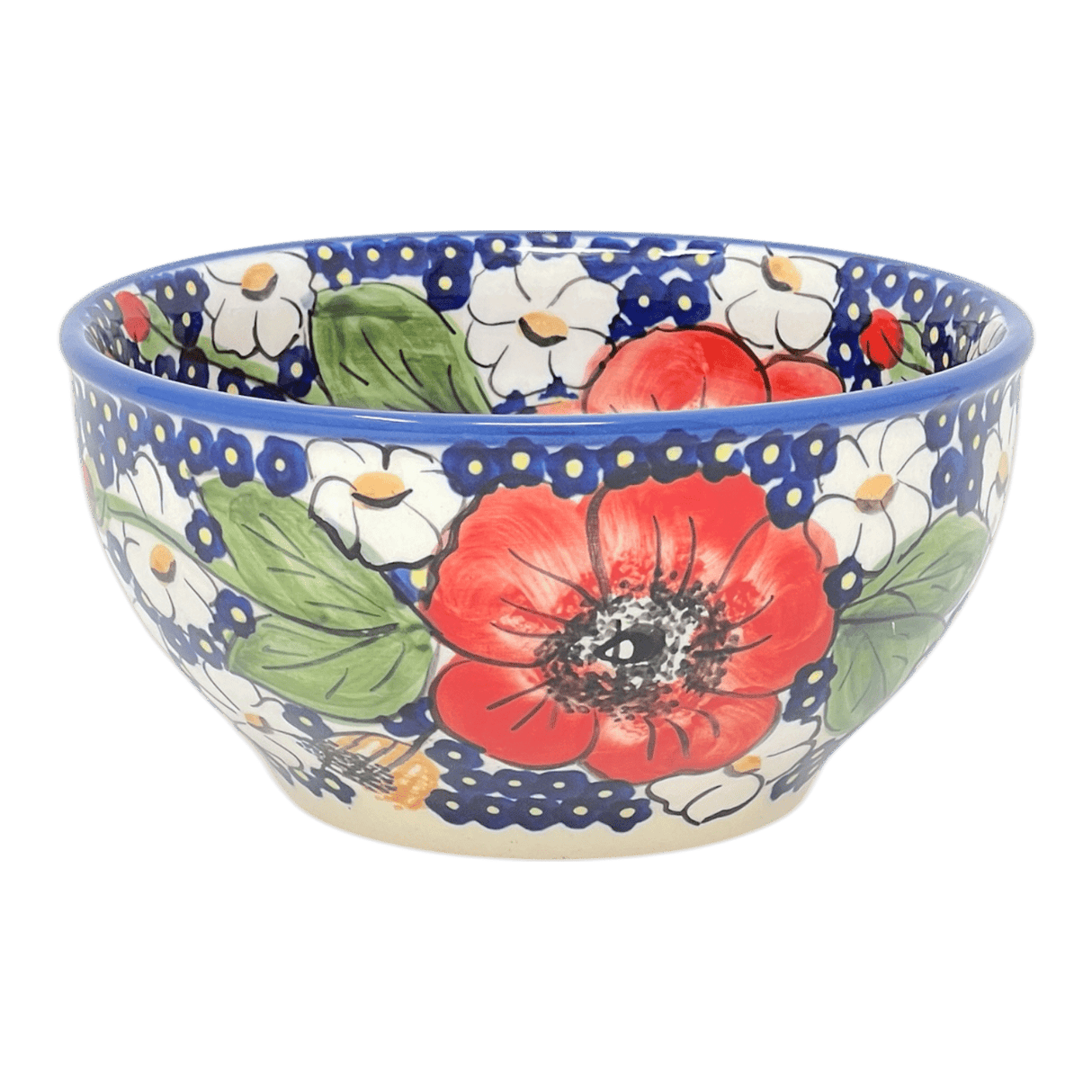 Bowl, Round, Tapered, 5.25" in "Poppies & Posies" by Manufaktura | M052S-IM02