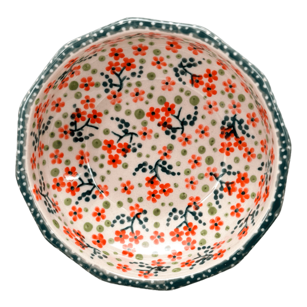 Bowl, Multiangular, 5" in "Peach Blossoms" by Manufaktura | M058S-AS46