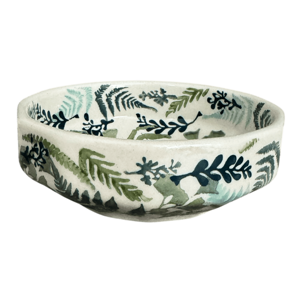 Bowl, Multiangular, 5" in "Scattered Ferns" by Manufaktura | M058S-GZ39