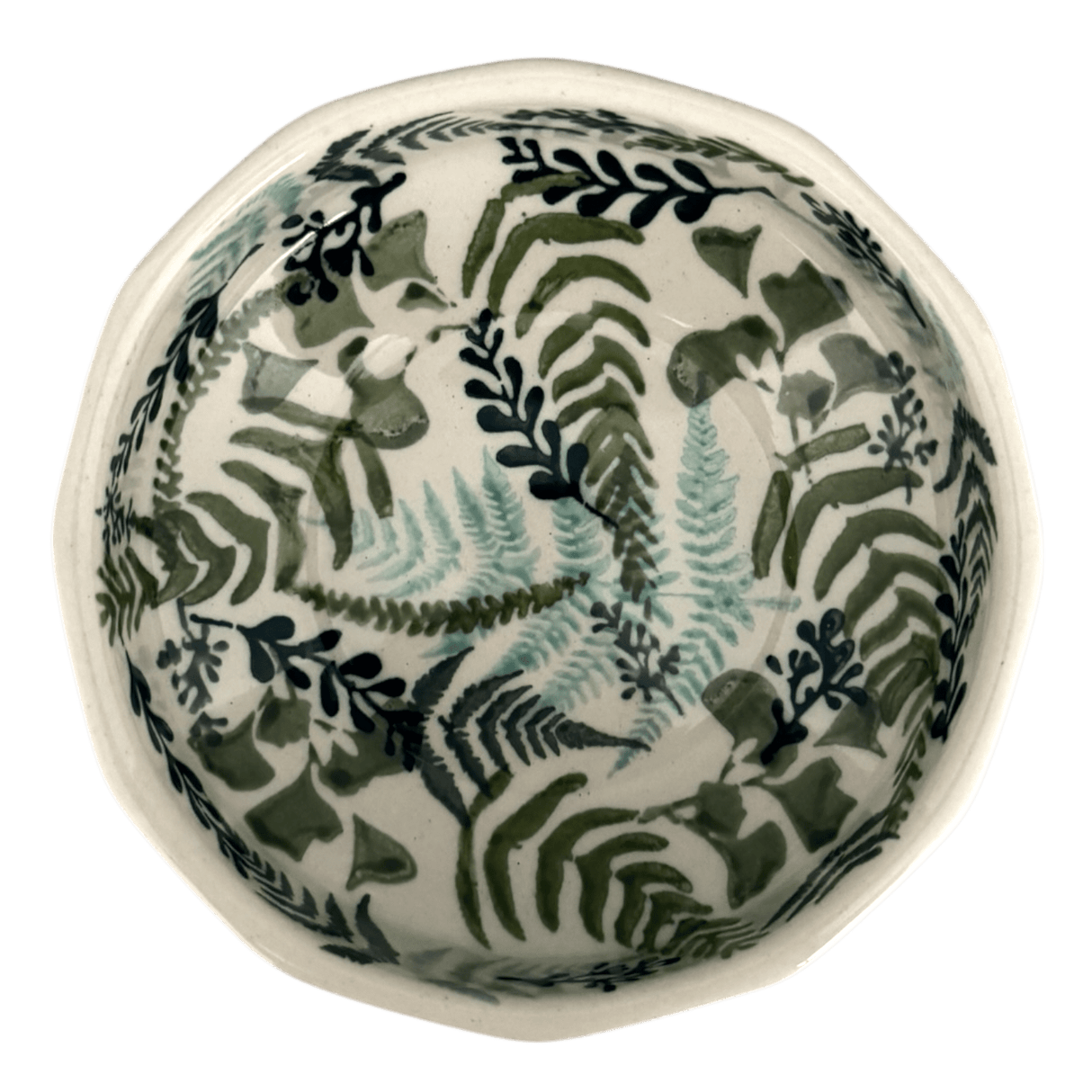 Bowl, Multiangular, 5" in "Scattered Ferns" by Manufaktura | M058S-GZ39