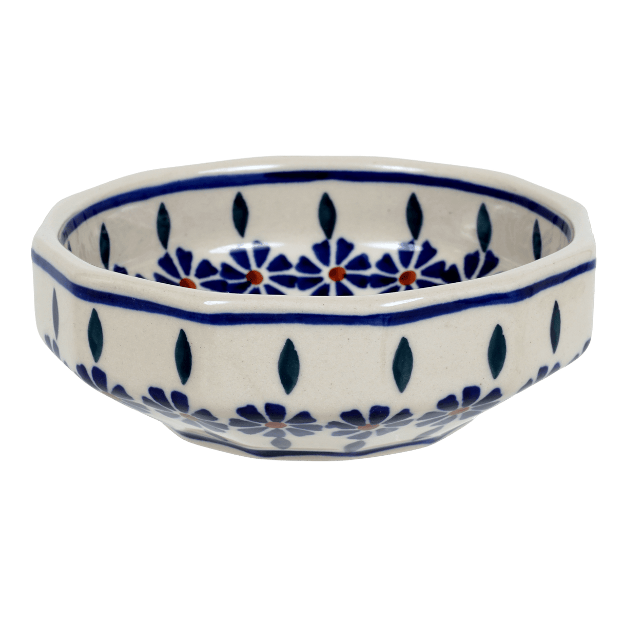 Bowl, Multiangular, 5" in "Floral Peacock" by Manufaktura | M058T-54KK