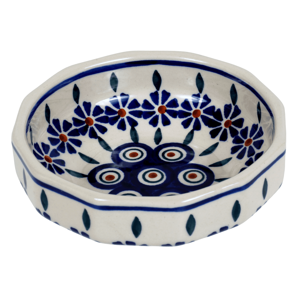 Bowl, Multiangular, 5" in "Floral Peacock" by Manufaktura | M058T-54KK